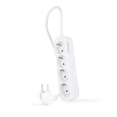 Regleta nanocable 10.37.0004-ns/ 4 tomas de corriente/ cable 1.4m/ blanca