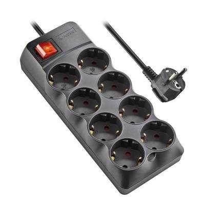 Regleta con interruptor ngs surge pole 800/ 8 tomas de corriente/ cable 1.5m/ negra