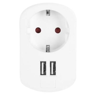 Enchufe orbegozo en 1200/ 1 toma schuko/ 2 tomas usb