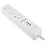 Regleta con interruptor orbegozo en 3000/ 3 tomas de corriente/ 3 usb/ cable 1.7m/ blanca