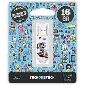 Pendrive 16gb tech one tech calavera moto usb 2.0
