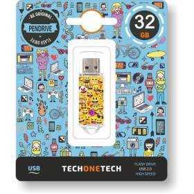 Pendrive 32gb tech one tech emojis usb 2.0
