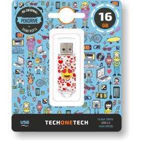 Pendrive 16gb tech one tech emojis heart eyes usb 2.0
