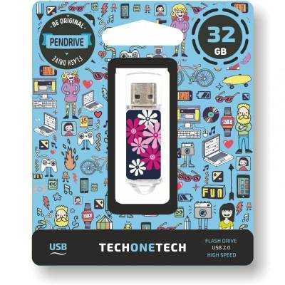 Pendrive 32gb tech one tech flower power usb 2.0