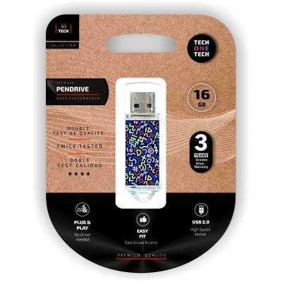Pendrive 16gb tech one tech kaotic dark usb 2.0