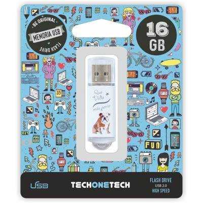 Pendrive 16gb tech one tech que vida mas perra usb 2.0