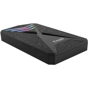 Caja externa gaming para disco duro de 2.5' tooq tqe-2550rgb/ usb 3.1/ sin tornillos