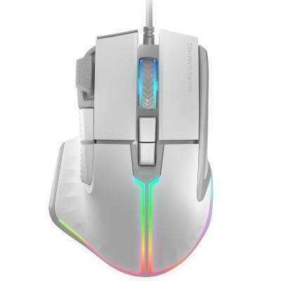 Ratón gaming mars gaming mm-xt/ hasta 12800dpi/ blanco