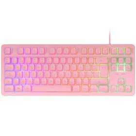 Teclado gaming semimecánico mars gaming mk023/ rosa
