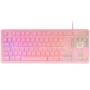 Teclado gaming semimecánico mars gaming mk023/ rosa
