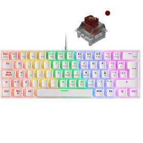 Teclado gaming mecánico mars gaming mk60wbres/ switch marrón/ blanco