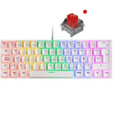 Teclado gaming mecánico mars gaming mk60wres/ switch rojo/ blanco