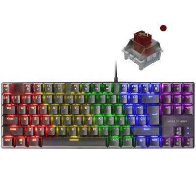 Teclado gaming mecánico mars gaming mk80bres/ switch marrón