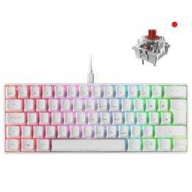 Teclado gaming mecánico mars gaming mkminiwres/ switch rojo/ blanco