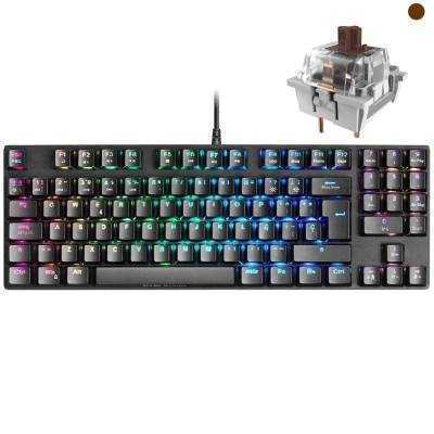 Teclado gaming mecánico mars gaming mkrevoprobres/ switch marrón