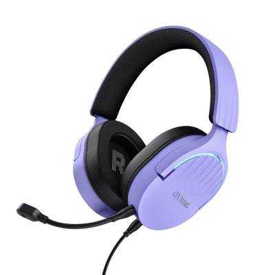 Auriculares gaming con micrófono trust gaming gxt 490 fayzo/ usb 2.0/ morados