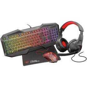 Pack gaming trust gaming gxt 1180rw/ teclado gxt 830-rw + ratón gxt 105 + auriculares + alfombrilla