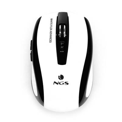 Ratón inalámbrico ngs flea advanced/ hasta 1600 dpi/ blanco