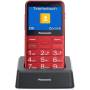Teléfono móvil panasonic kx-tu155exrn para personas mayores/ rojo
