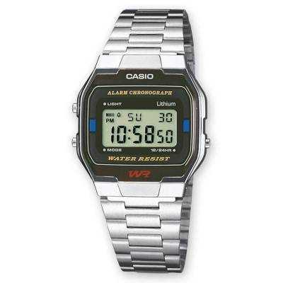 Reloj digital casio vintage iconic a163wa-1qes/ 37mm/ negro y plata