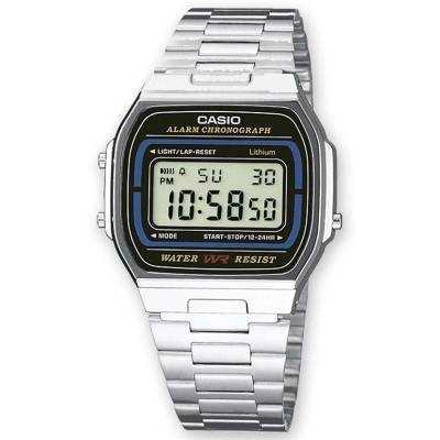Reloj digital casio vintage iconic a164wa-1ves/ 37mm/ negro y plata