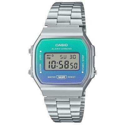 Reloj digital casio vintage iconic a168wer-2aef/ 39mm/ plata y azul