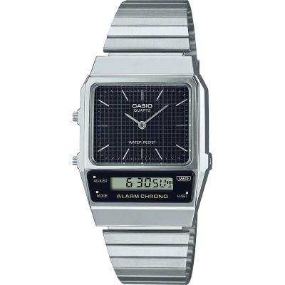 Reloj analógico y digital casio vintage edgy aq-800e-1aef/ 41mm/ plata y negro