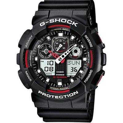 Reloj analógico y digital casio g-shock trend ga-100-1a4er/ 55mm/ negro y rojo