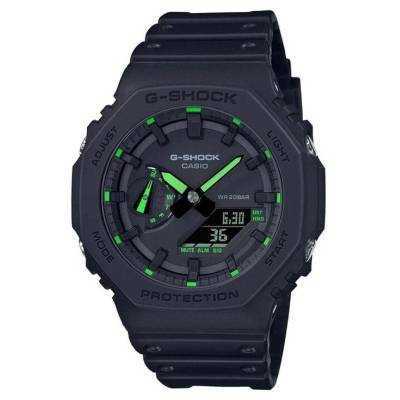 Reloj analógico y digital casio g-shock trend ga-2100-1a3er/ 49mm/ negro y verde