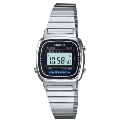 Reloj digital casio vintage mini la670wea-1ef/ 30mm/ plata y negro
