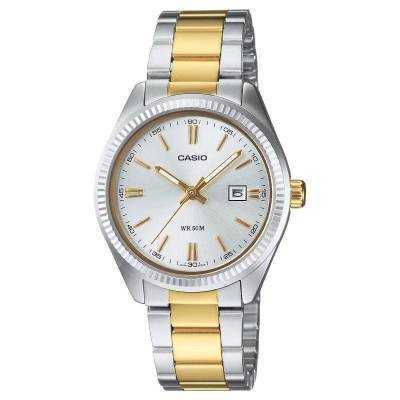 Reloj analógico casio collection women ltp-1302psg-7aveg/ 34mm/ plata y dorado