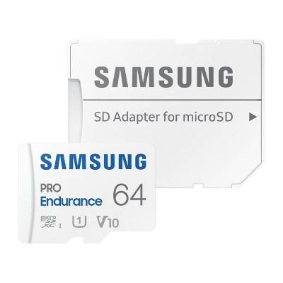 Tarjeta de memoria samsung pro endurance 64gb microsd xc con adaptador/ clase 10/ 100mbs
