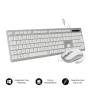 Teclado y ratón subblim combo wired ergo keys&nbsp;silent flat hq/ plata y blanco