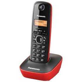 Teléfono inalámbrico panasonic kx-tg1611/ negro y rojo