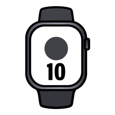 Apple watch series 10/ gps/ cellular/ 46mm/ caja de aluminio negro azabache / correa deportiva negra s/m