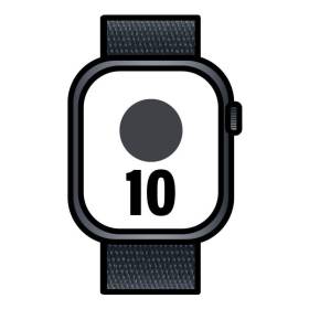 Apple watch series 10/ gps/ 46mm/ caja de aluminio negro azabache / correa loop deportiva tinta