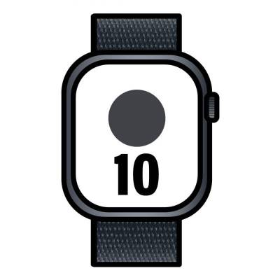 Apple watch series 10/ gps/ 46mm/ caja de aluminio negro azabache / correa loop deportiva tinta