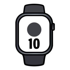 Apple watch series 10/ gps/ 46mm/ caja de aluminio negro azabache / correa deportiva negra m/l