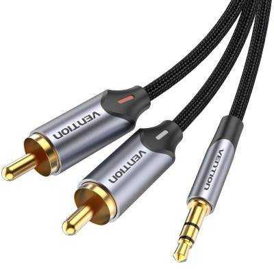 Cable audio vention bcnbl/ 2x rca macho - jack 3.5 macho/ 10m/ gris
