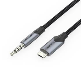 Cable conversor estéreo vention bdgbf/ microusb macho - jack 3.5 macho/ 1m/ negro