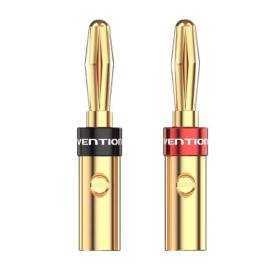 Adaptador/ conector banana vention bfdj0-2/ cable de audio hembra - banana macho/ 2 uds/ dorado