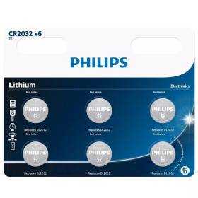 Pack de 6 pilas de botón philips cr2032/ 3v