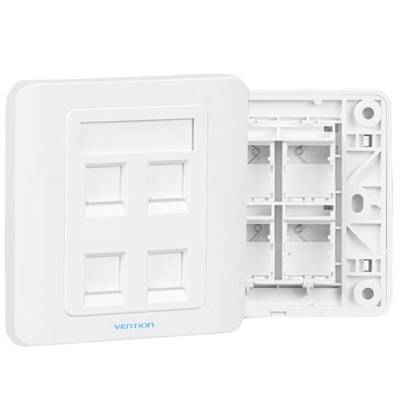 Placa de pared tipo 86 vention ifcw0/ 4 puertos rj45