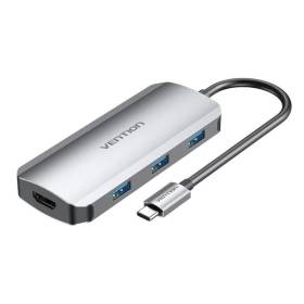 Docking usb tipo-c vention todhb/ 1xhdmi/ 3xusb/ 1xusb tipo-c pd/ gris