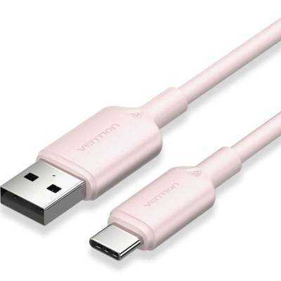 Cable usb 2.0 tipo-c vention ctqpf/ usb tipo-c macho - usb macho/ hasta 60w/ 480mbps/ 1m/ rosa