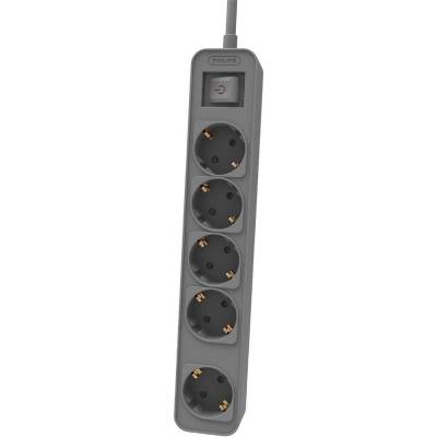Regleta con interruptor philips chp2154g/10/ 5 tomas de corriente/ cable 1.5m/ gris