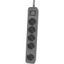 Regleta con interruptor philips chp2154g/10/ 5 tomas de corriente/ cable 1.5m/ gris