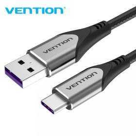Cable usb 2.0 tipo-c vention cofhi/ usb tipo-c macho - usb macho/ hasta 100w/ 480mbps/ 3m/ gris