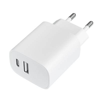 Cargador de pared leotec lecsph20w2w/ 1xusb tipo-c/ 1xusb/ 20w