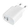 Cargador de pared leotec lecsph20w2w/ 1xusb tipo-c/ 1xusb/ 20w